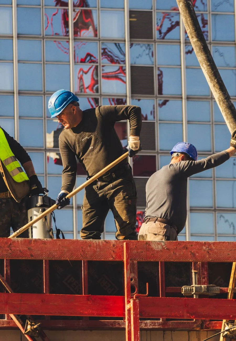 Site workers on a construction project